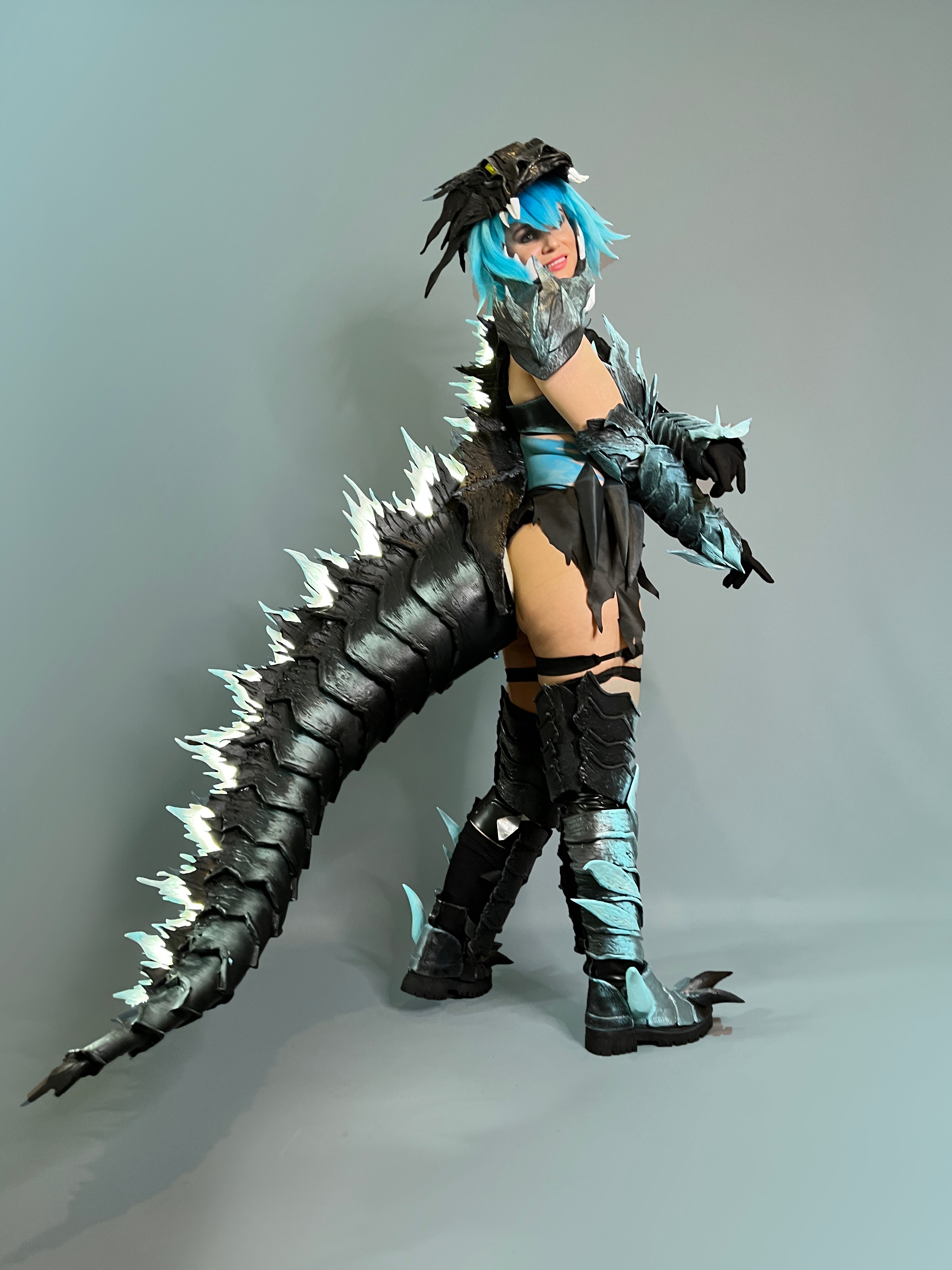 female godzilla monsters Godzilla Cosplay costume Female armor commission – Two Moons Workshop